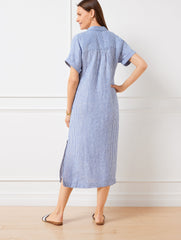 DROP WAIST LINEN SHIRTDRESS - HAPPY STRIPE | Talbots online