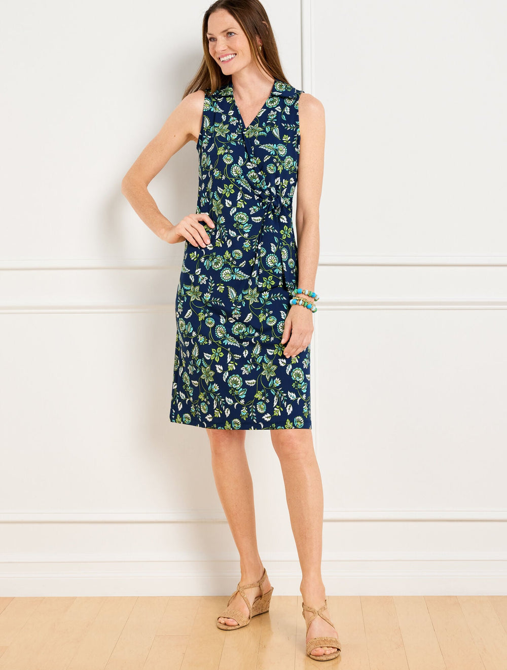 INDIA INK MULTI EFFORTLESS JERSEY BELLA DRESS - DANCING JACOBEAN | Talbots US