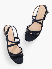 BLACK|CORNSILK|HAVANA TAN|INDIGO BLUE|WHITE ARIA STRAPPY NAPPA SANDALS | Talbots near me