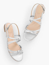 SILVER ARIA STRAPPY NAPPA METALLIC SANDALS | Talbots near me