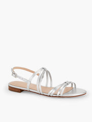 SILVER ARIA STRAPPY NAPPA METALLIC SANDALS | Talbots near me
