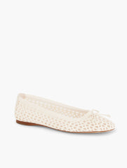 BLACK|HOT CORAL|IVORY|OLIVE GROVE BLAINE SOFT SOLE LOOPY WOVEN BALLET FLATS | Talbots sale