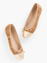 NATURAL/GOLD BLAINE SOFT SOLE CORK BALLET FLATS | Talbots for sale