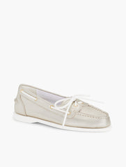 PLATINO FINLEY METALLIC NAPPA BOAT SHOES | Talbots on sale