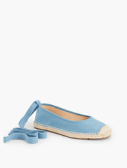 LIGHT CHAMBRAY IZZY CHAMBRAY ESPADRILLE FLATS | Talbots for sale