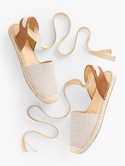 FAWN/WHITE IZZY D’ORSAY ESPADRILLE FLATS - STRIPE | Talbots US