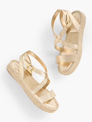 GOLD HESTER METALLIC NAPPA ESPADRILLE SANDALS | Talbots online