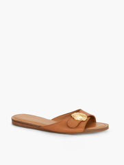 HAVANA TAN KAIA SHELL VACHETTA SLIDES | Talbots US