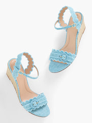 BLUEBELL ROYCE SCALLOPED WEDGE SANDALS | Talbots US