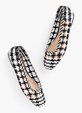 WHITE/BLACK SLOANE WOVEN BALLET FLATS | Talbots on sale