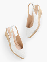 WHITE VIVI SLINGBACK ESPADRILLE WEDGES - EYELET | Talbots on sale