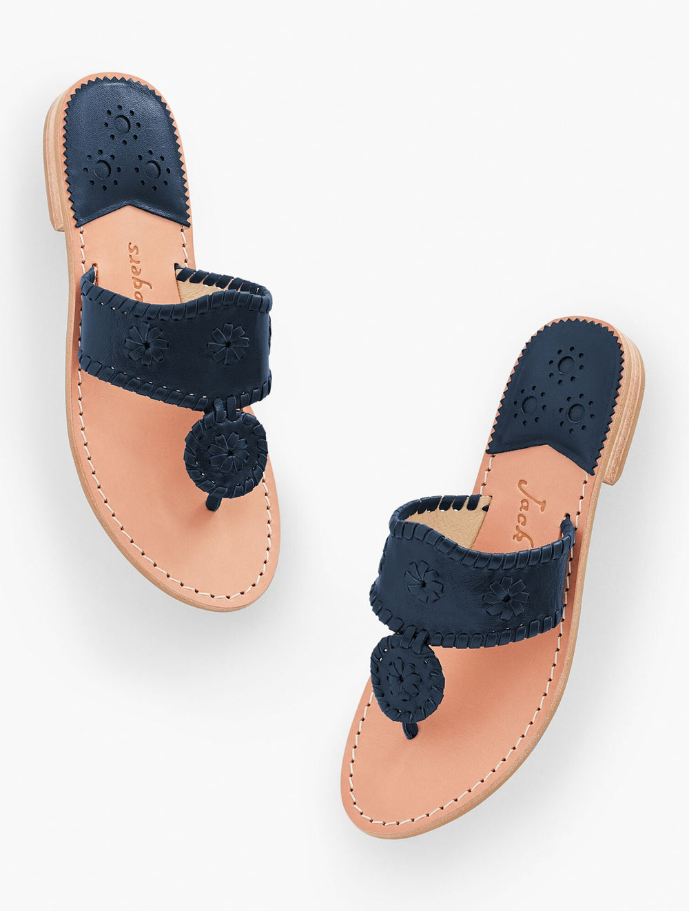 BLACK|MIDNIGHT NAVY|WHITE JACK ROGERS® JACKS FLAT SANDALS | Talbots for sale