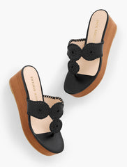 BLACK JACK ROGERS® KIMBERLY NAPPA WEDGE SANDALS | Talbots on sale