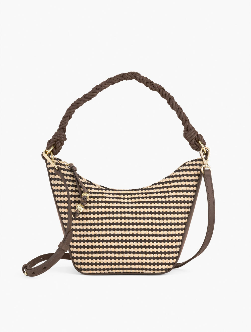 DARK WALNUT/NATURAL TAPERED SHOULDER BAG | Talbots sale