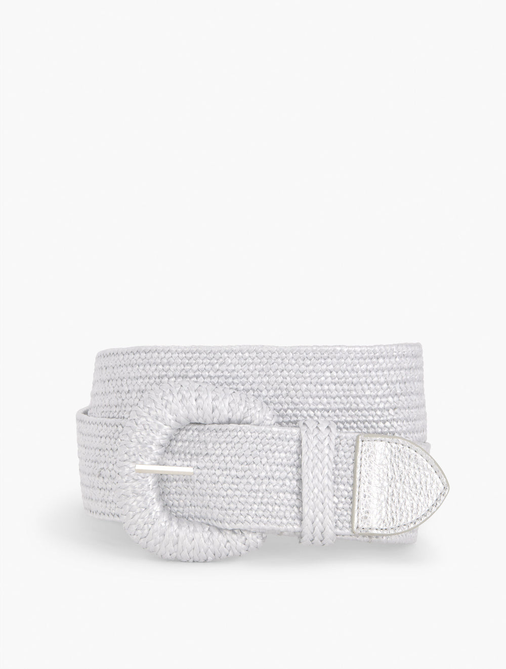 SILVER STRETCH WOVEN RAFFIA BELT | Talbots near me