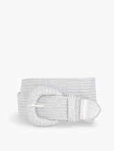 SILVER STRETCH WOVEN RAFFIA BELT | Talbots near me