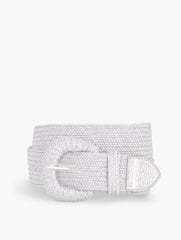 SILVER STRETCH WOVEN RAFFIA BELT | Talbots near me