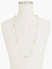 WHITE/GOLD FLOATING GEO STONES CONVERTIBLE NECKLACE | Talbots US