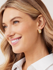 GOLD MODERN FACETED STONE STUD EARRINGS | Talbots on sale
