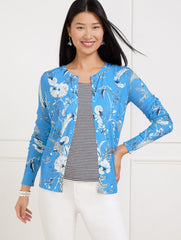 LAKESIDE BLUE MULTI CHARMING CARDIGAN - LEAFY GARDEN | Talbots near me