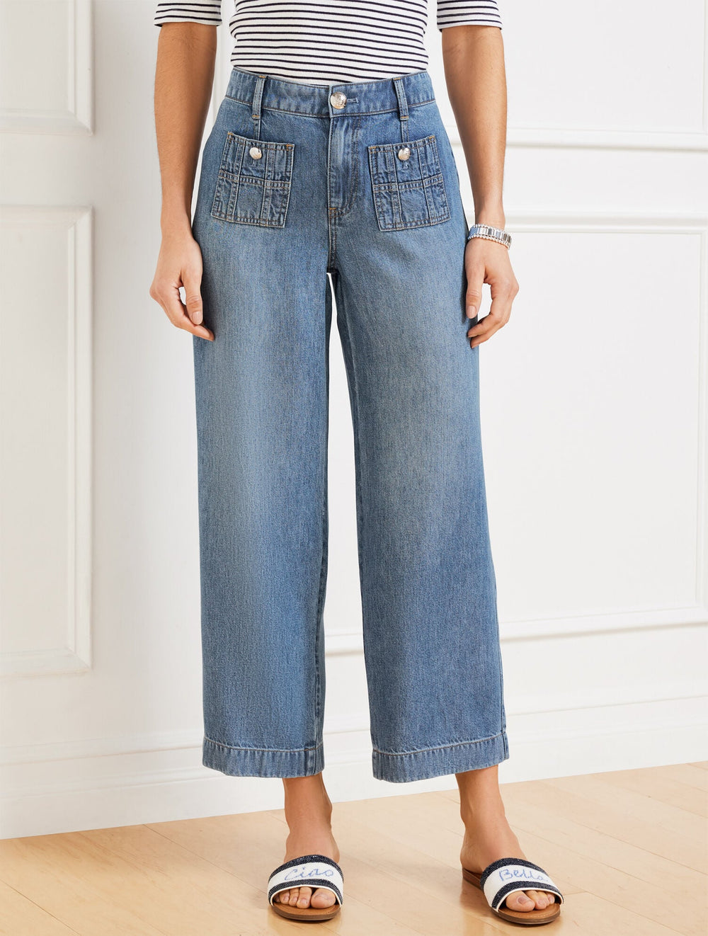 ELLA WASH WIDE CROP JEANS - ELLA WASH | Talbots discount