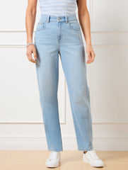 CARLINA WASH RELAXED TAPERED BARREL LEG JEANS - CARLINA WASH | Talbots for sale