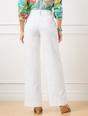WHITE RELAXED TROUSER LEG JEANS - WHITE | Talbots online