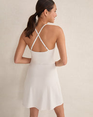 LIGHT STONE|TWILIGHT BALANCE CRISS CROSS ACTIVE DRESS | Talbots sale