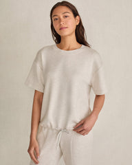 ENOKI HTHR SOFT KNIT TIE-FRONT SHORT SLEEVE TOP | Talbots US