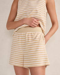 CORTADO/WHITE STRIPE TERRY CLOTH STRIPE SHORTS | Talbots on sale