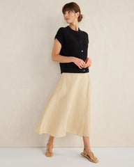 CORTADO CROSSDYE ORGANIC COTTON LINEN WRAP SKIRT | Talbots near me