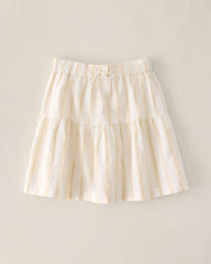 DESERT MULTI OMBRE STRIPE ORGANIC COTTON LINEN TIERED SKIRT | Talbots for sale