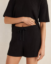 BLACK|IVORY COTTON WIDE RIB SHORTS | Talbots for sale