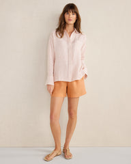 SIENNA/WHITE LINEN STRIPED BOXY SHIRT | Talbots online