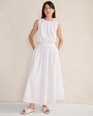 ORGANIC COTTON POPLIN MAXI SKIRT | Talbots sale