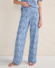 TWILIGHT MULTI ORGANIC COTTON JERSEY ABSTRACT WAVE SLEEP SET | Talbots discount
