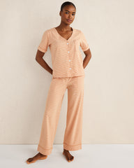 SIENNA/WHITE ORGANIC COTTON JERSEY STRIPED SLEEP PANTS | Talbots sale