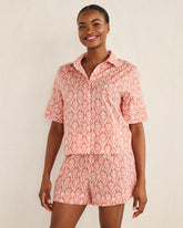 TUSCAN RED MULTI IKAT ORGANIC COTTON POPLIN IKAT SLEEP SET | Talbots US