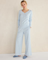 HERON HEATHER|SAND HEATHER|WHITE ORGANIC COTTON RIB KNIT HENLEY | Talbots for sale