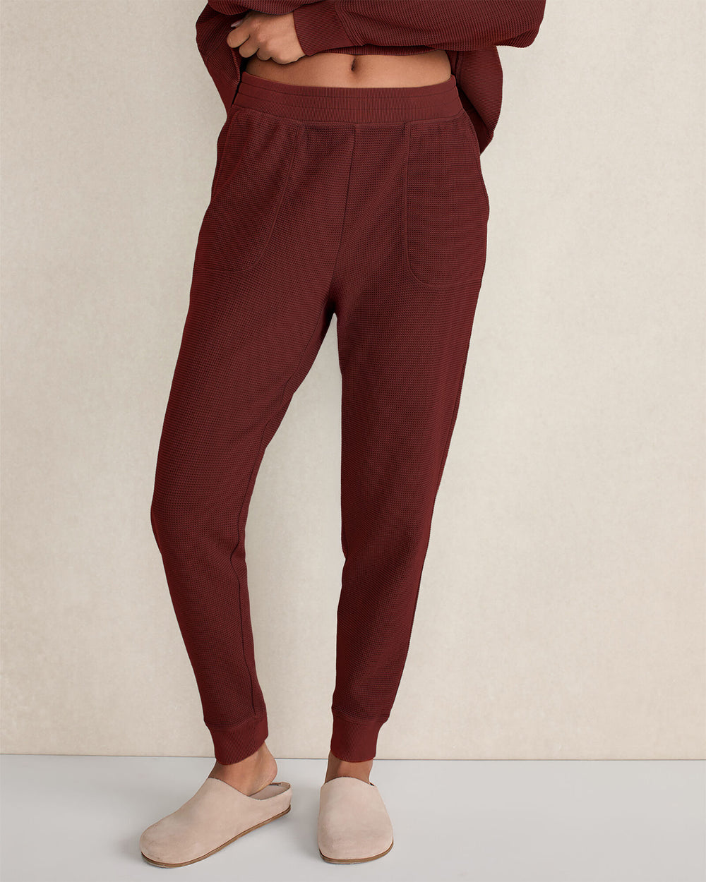FAWN HEATHER|GARMENT DYE DRAGONFLY|GARNET|LT STONE|COLORADO CLAY HTHR ORGANIC COTTON WAFFLE JOGGER | Talbots outlet