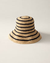 NATURAL/BLACK RAFFIA STRIPED BUCKET HAT | Talbots for sale