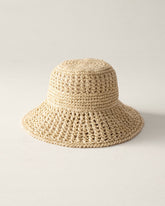 NATURAL RAFFIA CROCHET BUCKET HAT | Talbots on sale