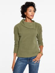 AUTUMN BERRY|BURNT OLIVE|EGGPLANT MICROFLEECE BUTTON SHOULDER PULLOVER | Talbots US