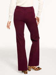 BLACK|INDIGO|RICH BURGUNDY FLARE LEG COTTON BI-STRETCH PANTS | Talbots online
