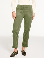 BLACK|DEEP MAUVE|FOLIAGE GREEN|TOASTED COCONUT TAPERED ANKLE STRETCH CORDUROY PANTS | Talbots on sale