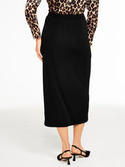 BLACK MATTE JERSEY WRAP MIDI SKIRT | Talbots near me