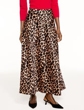 TOASTED COCONUT/BLACK SATIN MAXI SKIRT - OPULENT OCELOT | Talbots discount