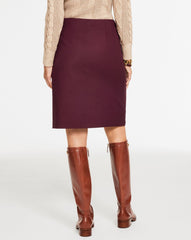 RICH BURGUNDY TWILL A-LINE SKIRT | Talbots near me