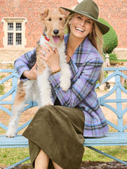 INDIGO BLUE|SEAWEED CORDUROY FIT & FLARE SKIRT | Talbots US