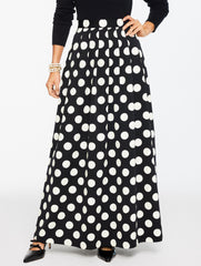 BLACK/IVORY MAXI SKIRT - BRILLIANT DOT | Talbots sale